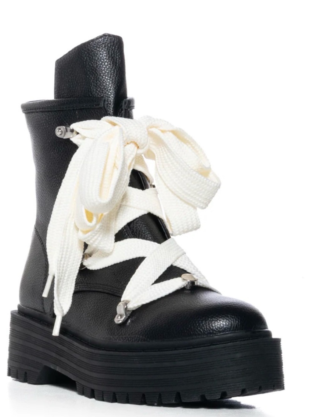 AZALEA WANG POLLUX COMBAT BOOTIE IN BLACK